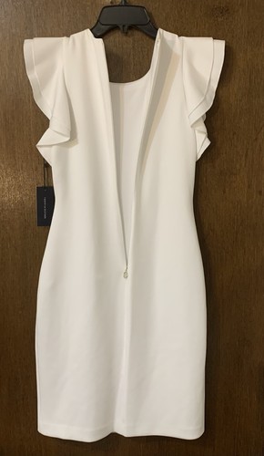 Tommy Hilfiger neu Damen 99 $ ärmelloses Etuikleid Bleistiftkleid elfenbeinfarben 4 Small neu mit Etikett - Bild 14 von 21