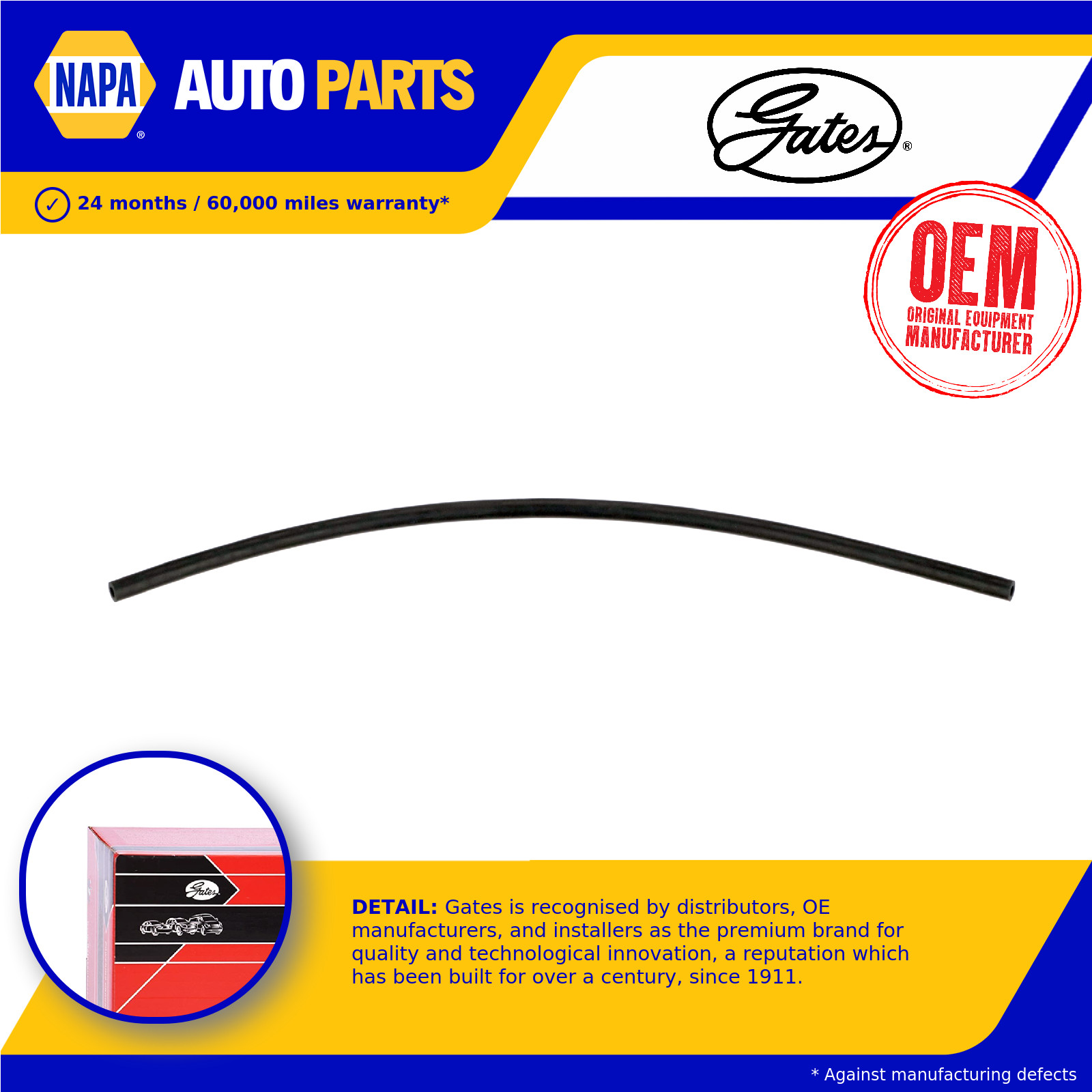 Crank Case Breather Pipe Hose fits BMW 520 E34 2.0 90 to 96 Gates 11151726828
