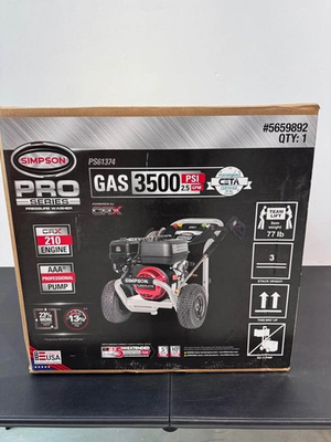 #ad SIMPSON Pro Series 3500 PSI 2.5 GPM Cold Water Gas Pressure Washer PS61374 $349.00