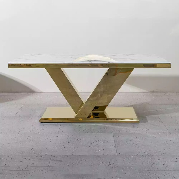 Eszimmer MöBel Designer Esstisch Edelstahltisch Gold Moderne Tische-image