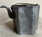 Chinese Qing pewter teapot  Not Yixing Scholar Calligraphy Painting Rare — photo 3