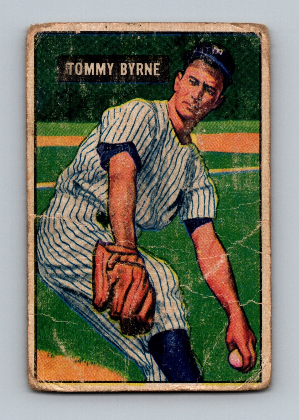 1951 Bowman #73 Tommy Byrne LOW GRADE Vintage Baseball Card