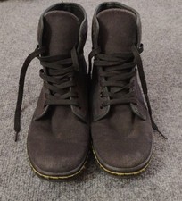 Dr Doc Martens Shoreditch Womens US 7 Black Canvas Lace Up Ankle Boots Booties
