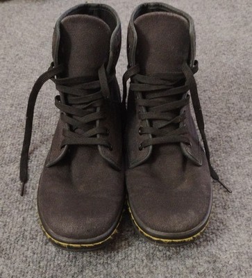 Dr Doc Martens Shoreditch Womens US 7 Black Canvas Lace Up Ankle Boots Booties