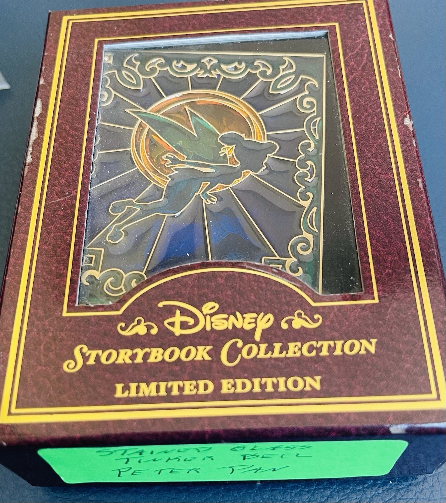 Disney Tinker Bell Peter Pan Storybook Jumbo Pin Authentic Stained Glass Look