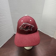 Arkansas Razorbacks Hat Cap Fitted Youth Maroon NCAA Football Stretch Fit Hogs