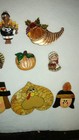 Vintage Thanksgiving Button Covers / Pins / Hand painted / wooden & metal — photo 4