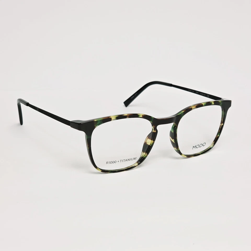 Gafas cuadradas de titanio ultraligeras unisex MODO 7061 en verde tortuga | 50 mm Foto 3 de 4