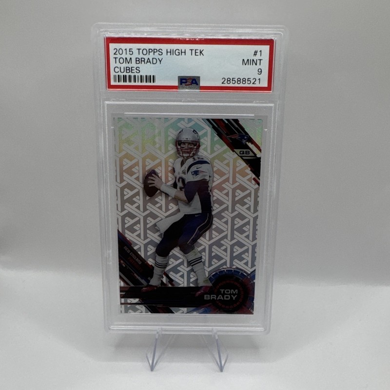 Topps 2015 High Tek Tom Brady #1 Cubes/Chain Link Pattern 4 PSA 9 NFL Patriots