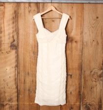 LAUREN RALPH LAUREN Evening Cream Sequin Mesh Drape Dress Gown Sz. 10/12