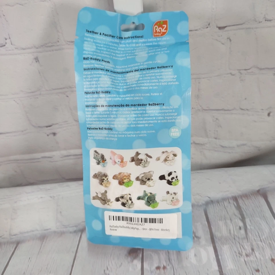 RaZbaby Raz-Buddy Bebé Mono Peluche Desmontable Mordedor Soporte Nuevo Foto 4 de 4