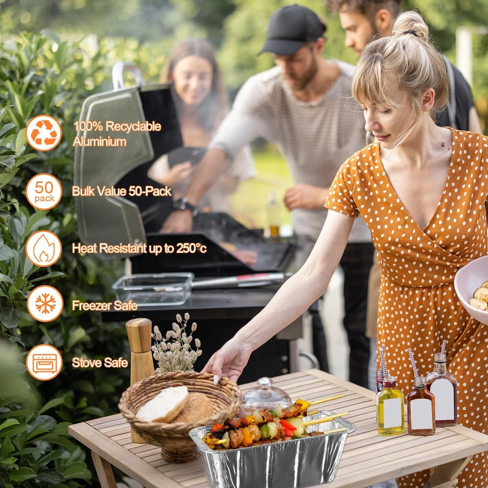 Paquete de 50 revestimientos de taza de grasa de aluminio para planchas Blackstone de 17-36 pulgadas Foto 3 de 4