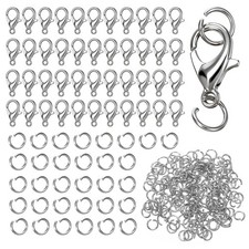 300PCS Stainless Steel Lobster Claw Clasps for Necklace Bracelet Jewelry Maki...