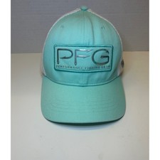 Columbia PFG Trucker Hat Mesh Back Kids Youth O/S Performance Fishing Gear Teal