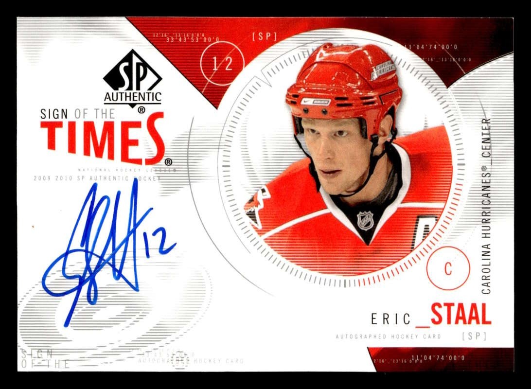 2009-10 SP Authentic Sign of the Times Eric Staal #ST-ES Auto TV1296