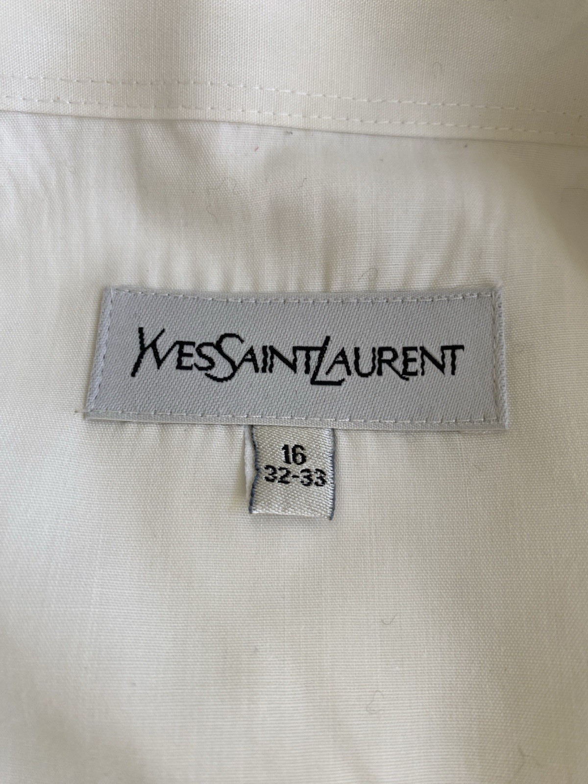 Yves Saint Laurent 16 32 33 camicia uomo manica lunga con bottoni bianca