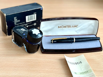 Montblanc No.32 14C Gold Nib 1967 Full Set Box Receipt Warranty No Cracks