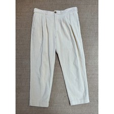 AYR Corduroy Metropolitan Pants Womens 10 32x26 Cream Ivory Pleated