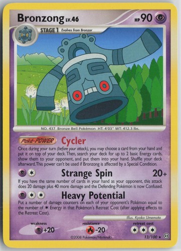 Bronzong 13/100 Rare Stormfront Pokemon Near Mint