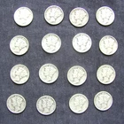 MERCURY SILVER DIME LOT OF 16 U.S. COINS  1941 - 1945