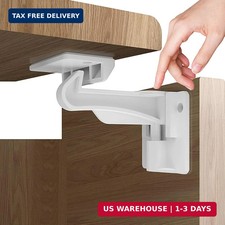 10 Pack Upgraded Invisible Baby Proofing Cabinet Latch Locks - No Drilling or To