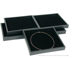 5 Black Chain Pad with Travel Tray Jewelry Display Trays 7 1/4" x 8 1/4"