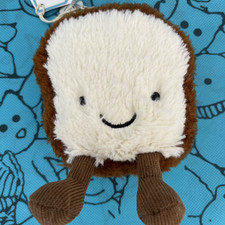 Jellycat Amuseable Toast Bag Charm Plush Keychain Stuffed Toy