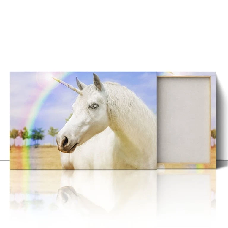 Unicorn Rainbow Kids Canvas Framed Print Picture Wall Art - Image 3 of 4