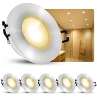 6X Einbauspotr Beda Silber GebüRstet Rund IP65 Mit GU10 Led 2W Warmweiß Strahler