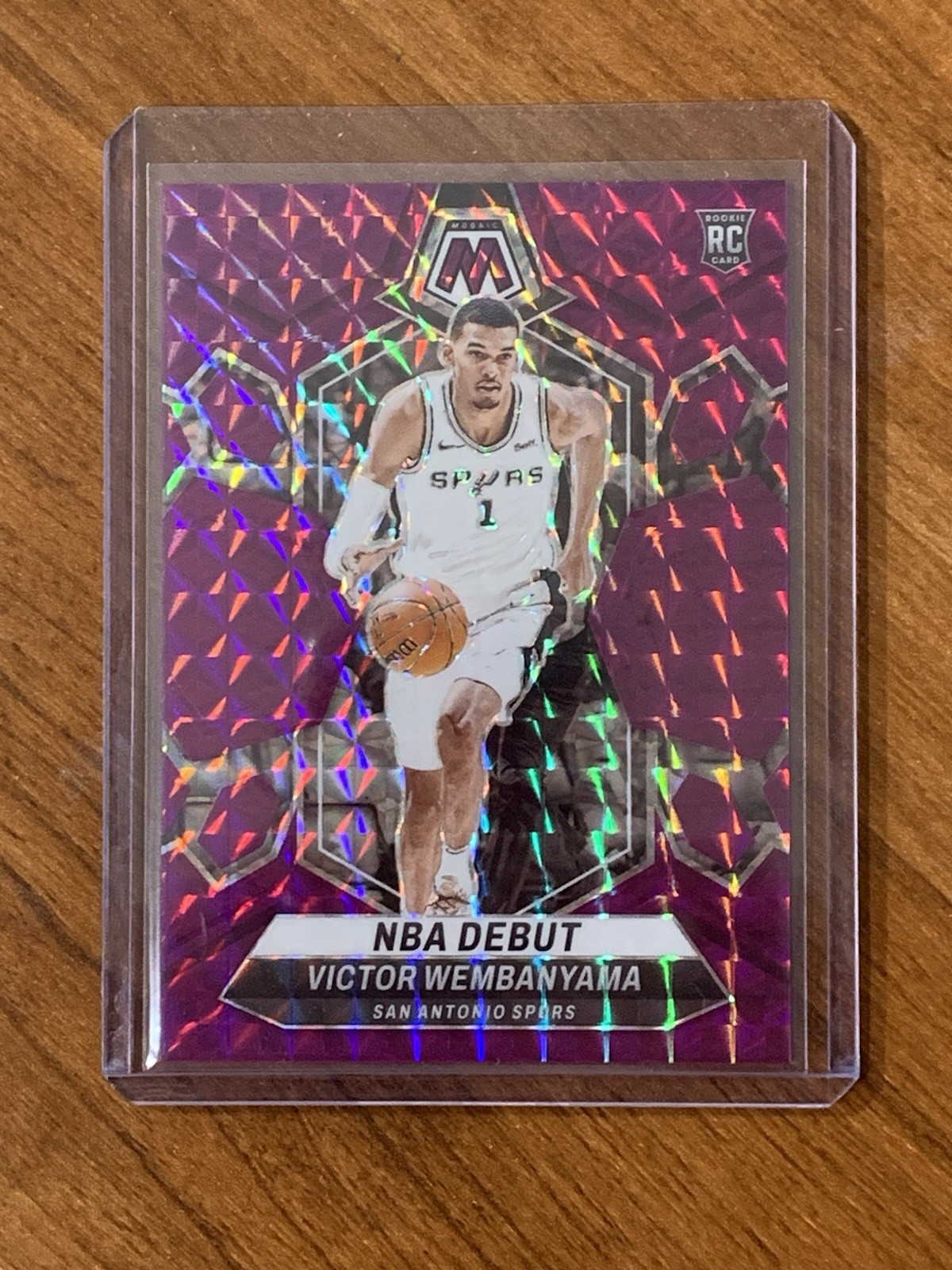 2023-24 Panini Mosaic Victor Wembanyama RC NBA Debut Purple /99