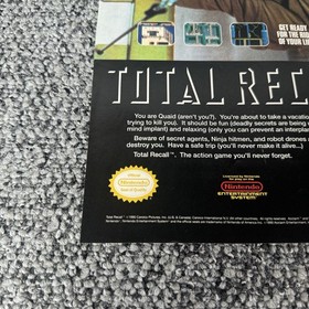 Vintage 1990 Total Recall NES Nintendo Print Ad Arnold Schwarzenegger Video Game
