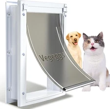 Large Doggie Door with Magnetic Locking Panel for Home Security - Durable