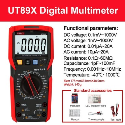 UNI-T Digital Multimeter UT61E+ UT61D+ UT61B+ UT89XD AC DC Ammeter