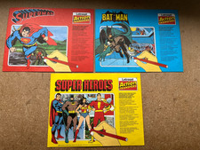 3 x 1970'S LETRASET ACTION TRANSFERS - BATMAN, SUPERMAN - FREE UK POSTAGE!!