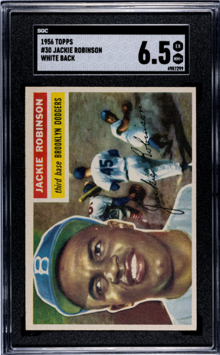 1956 Topps #30 Jackie Robinson White Back SGC 6.5 EX-NM SHARP