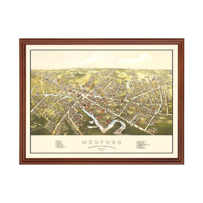Old Map of Medford, MA 1880 - Vintage Medford Massachusetts