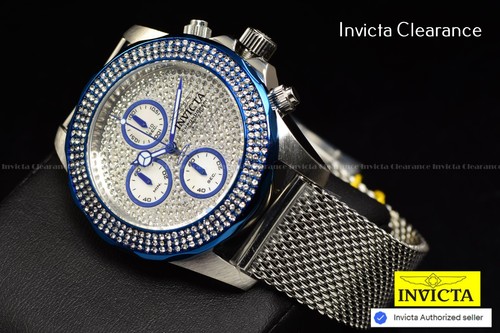 Invicta Men PRO DIVER 40mm Chronograph MOP DIAL CRYSTAL ACCENT Bracelet Watch - Picture 3 of 8