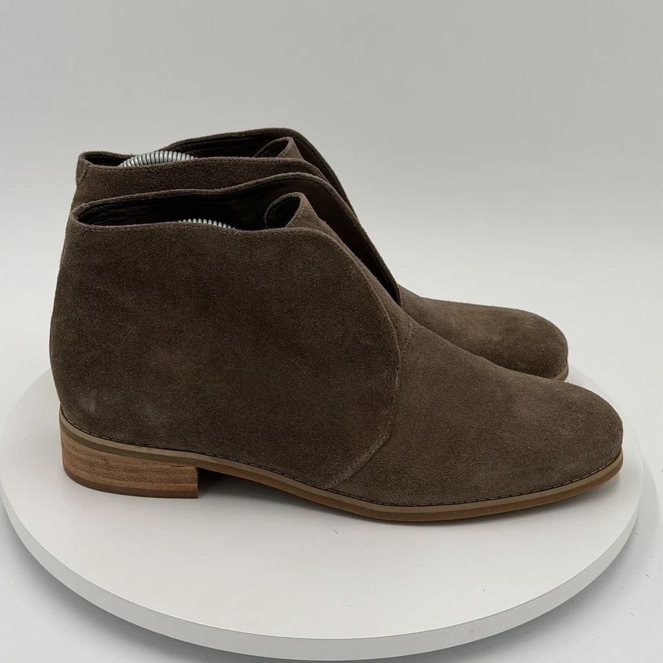 Botas femininas Blondo Verona couro acastanhado camurça impermeável tornozelo tamanho 10 - Imagem 2 de 4