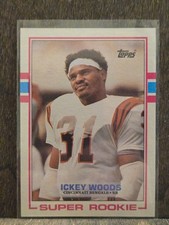 1989 Topps Ickey Woods Rookie . Cincinnati Bengals #27 M