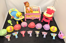 Fisher Price Snap n’ Style Lot Wardrobe 1 Baby Dolls Shoes Accessories, 21 pcs