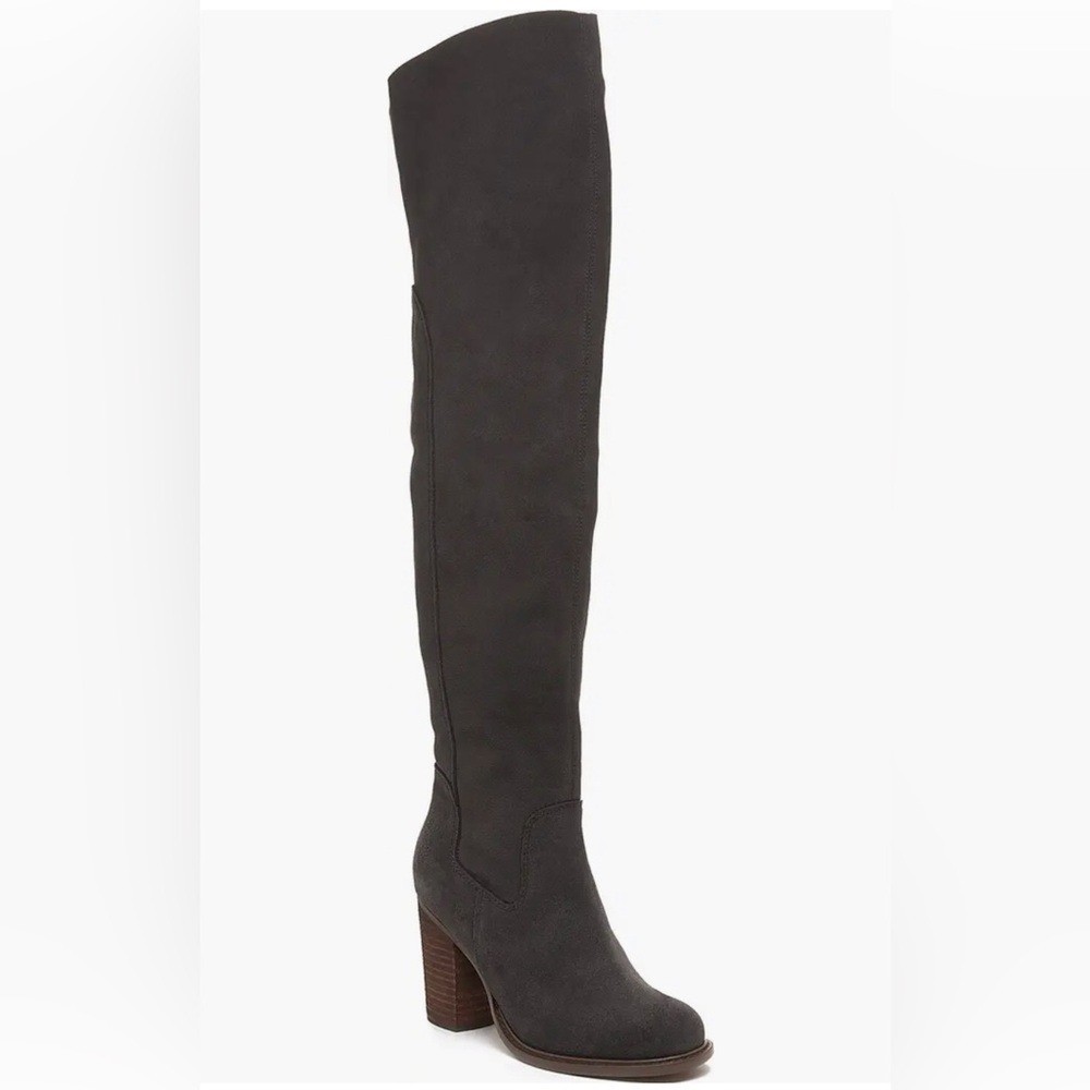 Kelsi Dagger Brooklyn Logan graphite Over the Knee thigh high boots size 10 new image 7