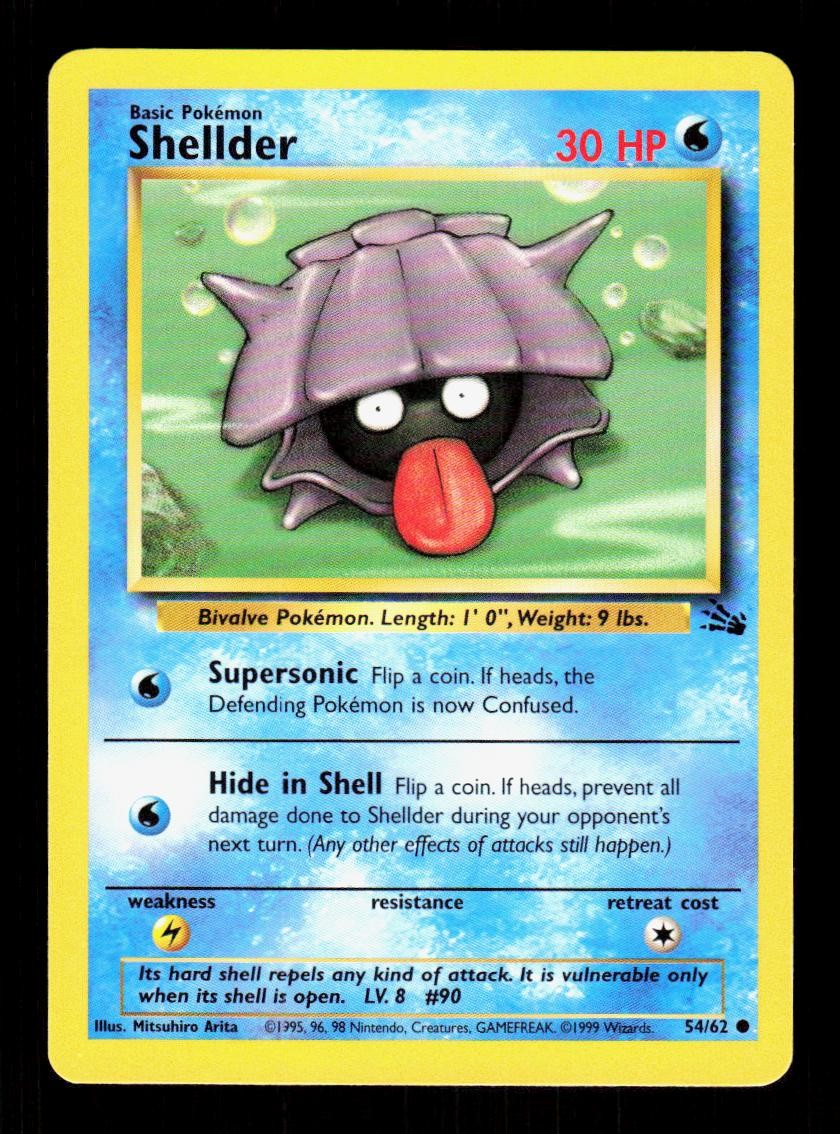 Shellder 54/62 Common Fossil Pokemon Unlimited LP