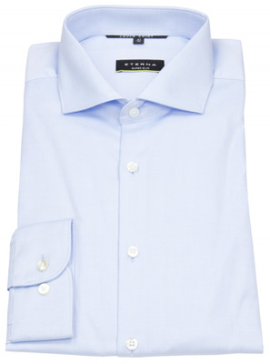 Eterna Hemd Super Slim Fit Cover Shirt extra blickdicht hellblau