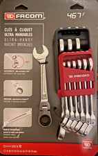 FACOM� 467BF.JP10 10 Piece Flexi Head Anti-Slip Ratchet Combination Spanner Set