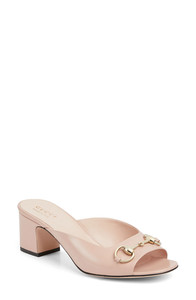 100% AUTH WOMEN GUCCI PINK NUDE PATENT LADY HORSEBIT SANDALS/HEELS EU 42/US 12