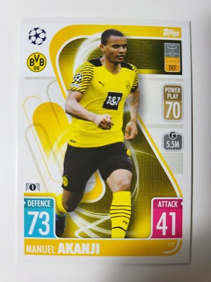 Topps ドルトムント アカンジ 直筆サインカード マヌエル・アカンジ ドルトムント発行直筆サイン入りオフィシャル