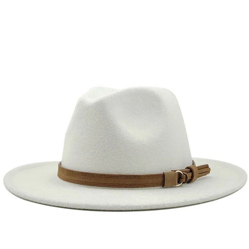 Fedora Hat Classical Wide Brim Gangster Cap Men Women Vintage Trilby Panama Hats - Picture 17 of 26