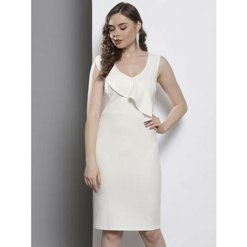 DOROTHY PERKINS Women White Solid Sheath Dress Cocktail Dress - Picture 3 of 5
