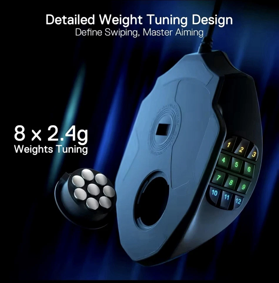 Redragon M908 Wired LED Laser Gaming Mouse with 18 Button for PC MMO - Image 3 of 4