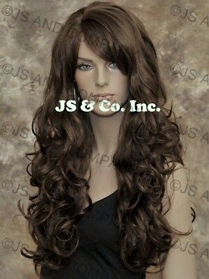 Striking Long Wavy Curly Subtle Brown Mix Layered Wig Win 6 30 Ebay